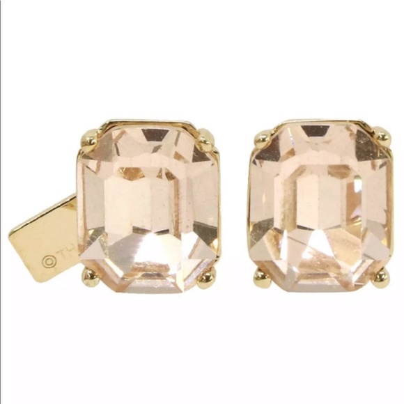 Coach Jewelry - New Coach Yellow Gold Clear Stud Earrings